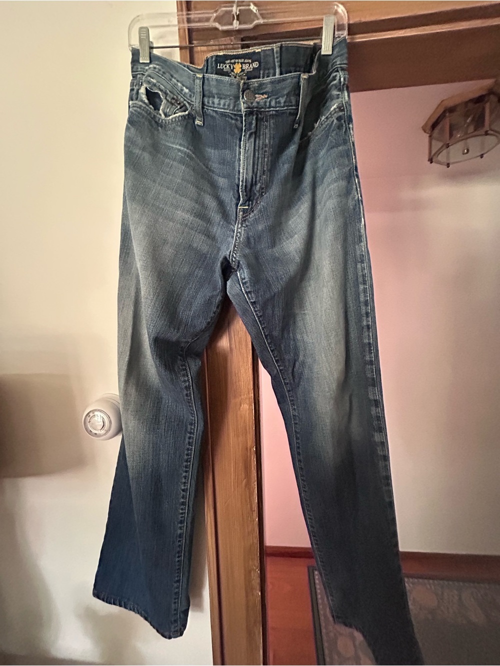 Lucky Brand Blue Washed Straight-Leg Jeans 34x 32
